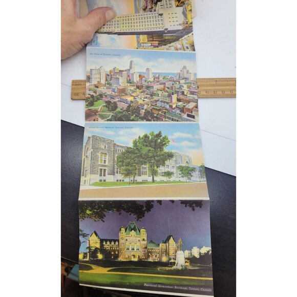 VTG Toronto Canada Postcard Booklet 1940s Travel Souvenir Colorful Landmarks - Picture 6 of 7